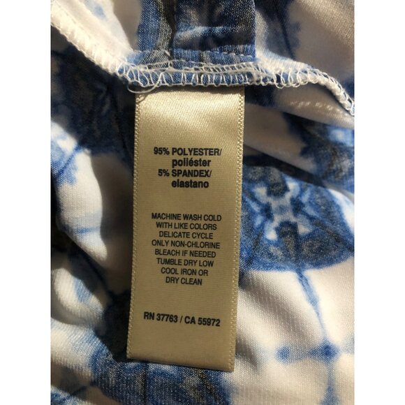 Rafaella Maxi Dress Womens Size Large Blue White Sleeveless Layered Stretchy - Picture 6 of 7